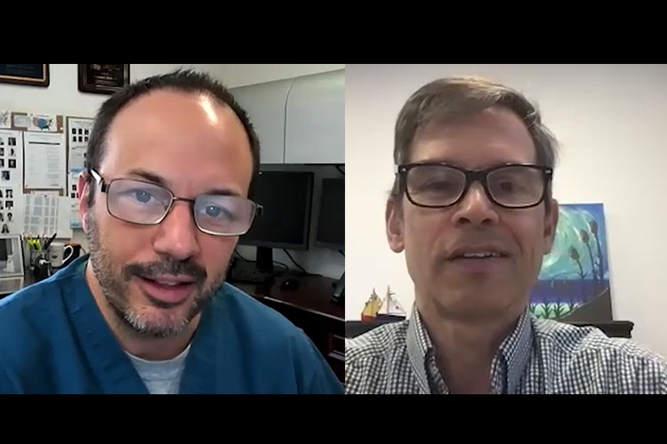 A still frame from the #ReSS21 Program Highlights, with Benjamin S. Abella, MD, MPhil and Michael W. Donnino, MD.