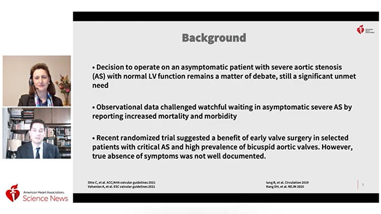 Video still showing the background data points of the AVATAR trial