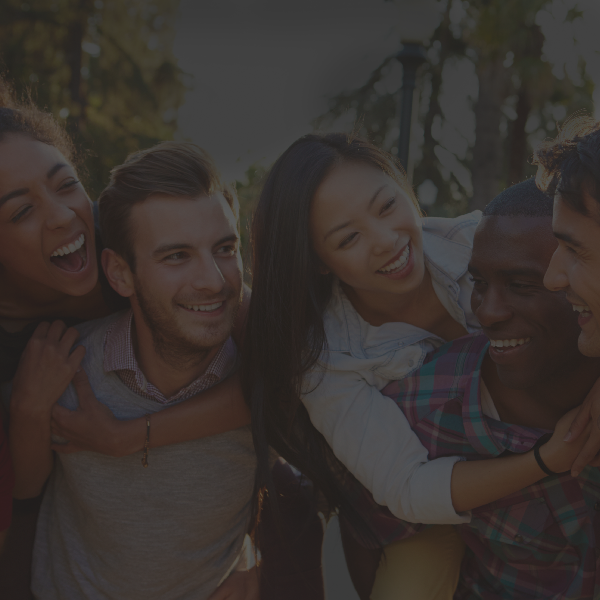 Group of smiling friends