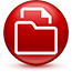Document folder icon on shiny red circle button.