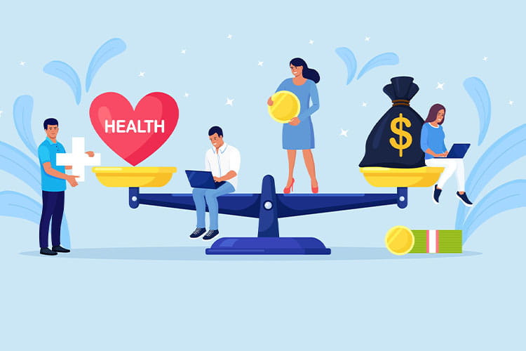 balancing stress and life graphic image