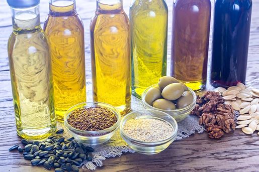 bottles with different kinds of vegetable oil