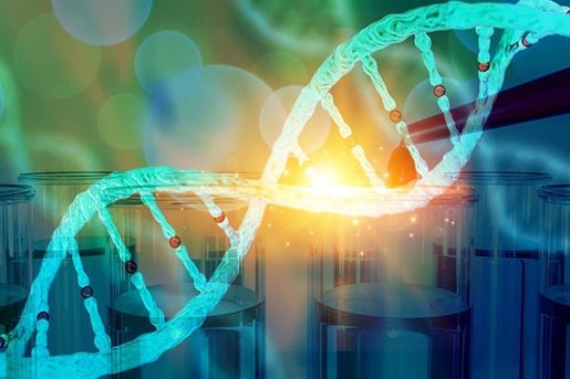 DNA showing double helix research concept