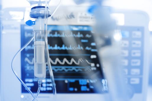 IV drip on the background of monitoring ECG