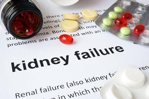 Paper with kidney failure and pills