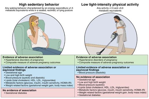 high sedentary behavior, low light-intensity physical activity