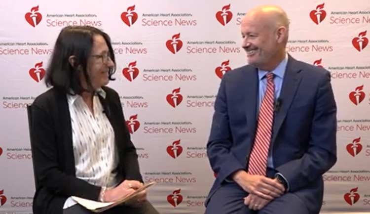 A still frame from a video interview of Benjamin Humphreys at Hypertension 2024 in Chicago.