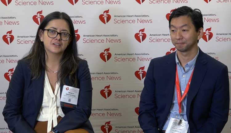 A still frame from a video. Monica Santisteban, PhD interviews Pablo Nakagawa, PhD about the work he submitted for the Stephanie Watts Award.