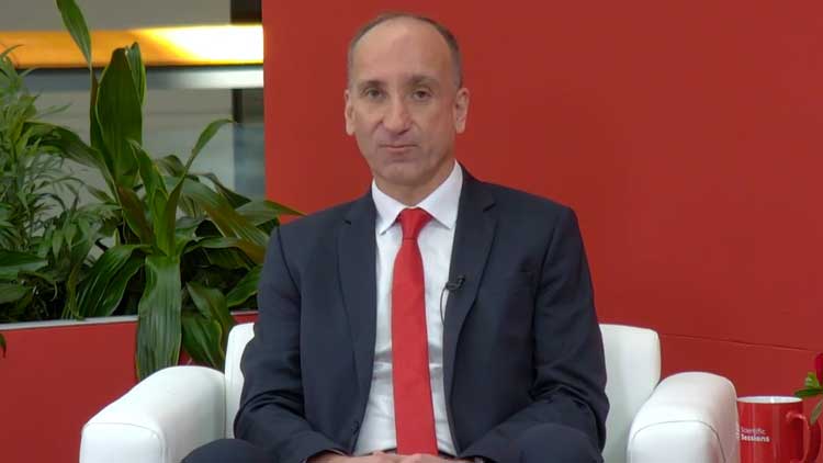 A still frame from the Scientific Sessions Science News video, where investigator Petr Ostadal explains the results of ECMO-CS,